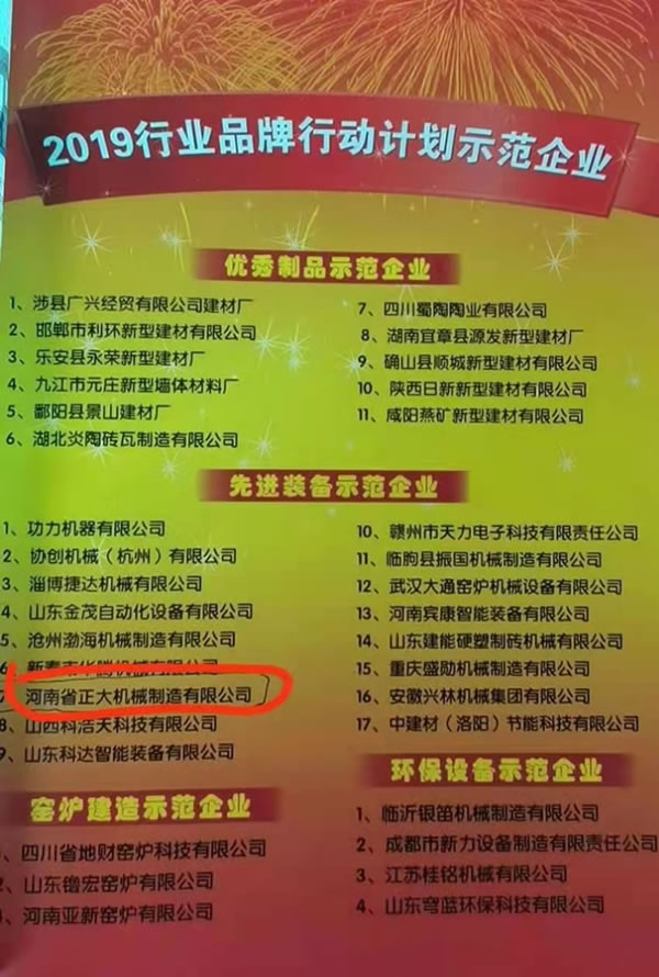 2019先進裝備示范企業(yè)